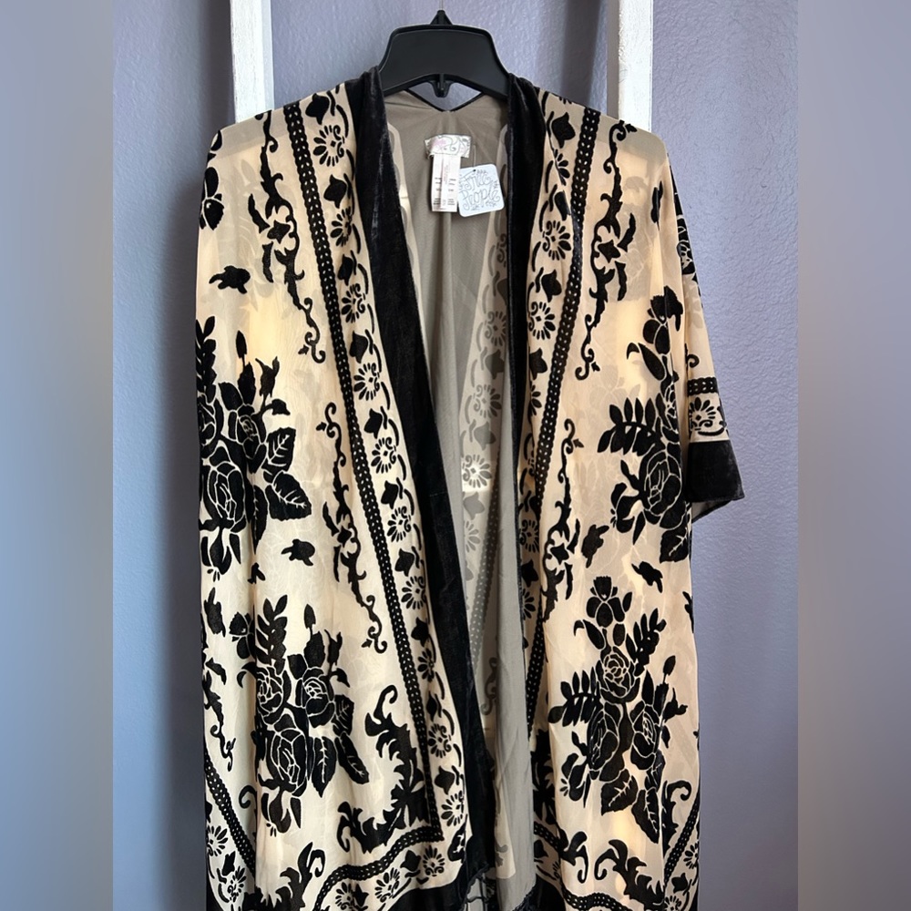 Black and nude velvet wrap/coverup from Free People